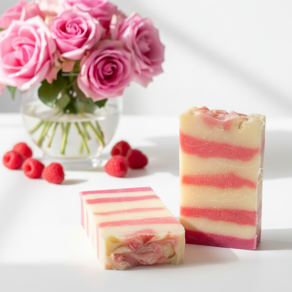 Raspberry Roses Handmade Artisan Soap